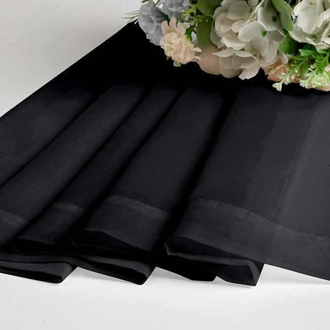 Chyhomenyc Black Sheer Window Curtain Panels 63 Inches Length, 2 Pieces - Image 7