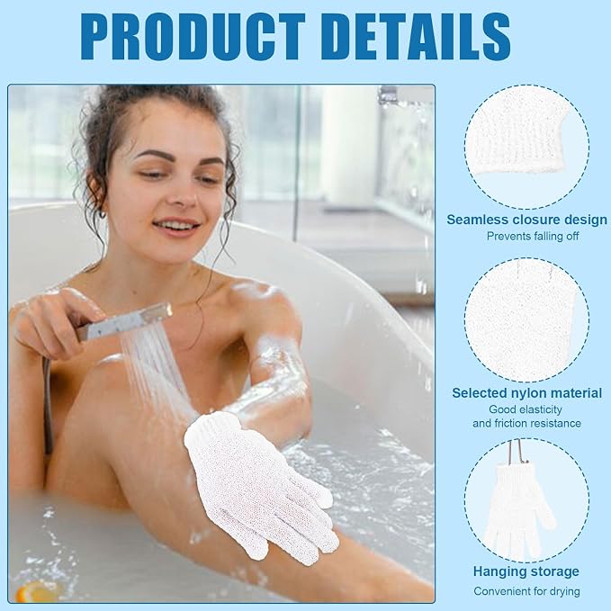 60Pcs Exfoliating Gloves Bulk, Scrub Gloves Exfoliating Body Scrubber Glove - Image 4