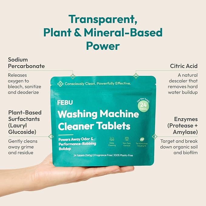 FEBU Washing Machine Cleaner Tablets Made in USA | Washer Machine Cleaner - Image 3