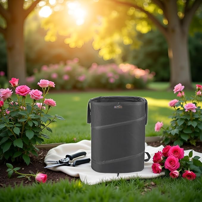 YUDI & GARDEN 46 Gallon Square Collapsible Yard Waste Bin｜Collapsible Trash - Image 2