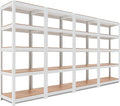 HOMEDANT House 5 Tier 24.4" W Laminated Metal Shelving Unit Adjustable Storage by TheBestOrganizingSolution