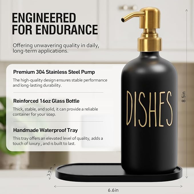 MOMEEMO Kitchen Soap Dispenser Set, Contains Hand and Dish Soap Dispenser - Image 2