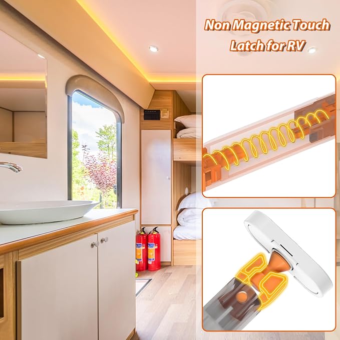 Jiayi Push to Open Door Catches Heavy Duty 2 Pack Push Opener Door Latch - Image 2