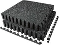 AIRHOP 0.56in Thick 48 Sq Ft Exercise Equipment Mats, 12 Tiles Upgraded Rubber by Airhop