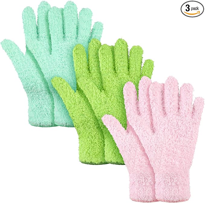 Patelai 3 Pairs Microfiber Plant Dusting Gloves Leaf Cleaning Gloves by Patelai