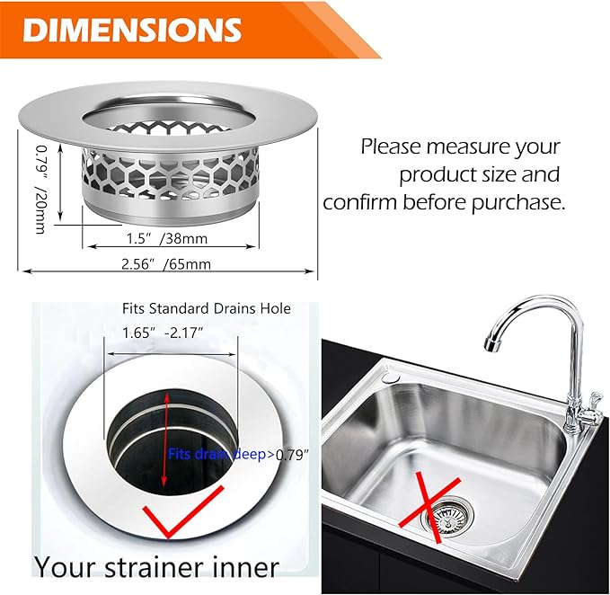 Hair Catcher Shower Drain Bathtub Lavatory Sink Drain Strainer - Image 2