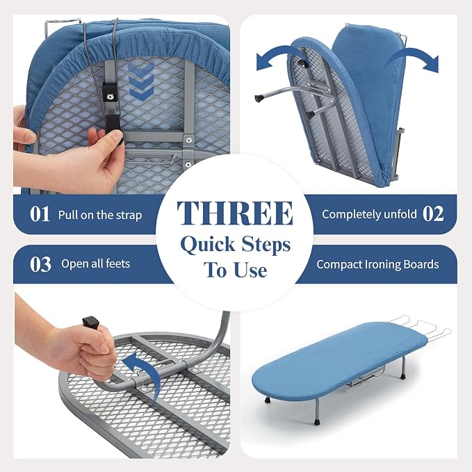 Metal Foldable Iron Board with Iron Holder, RAINHOL Small Ironing Board - Image 6
