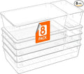 Lifewit 8 Pcs Large Bathroom Drawer Organizers, 3 Sizes Clear Plastic Storage by Lifewit
