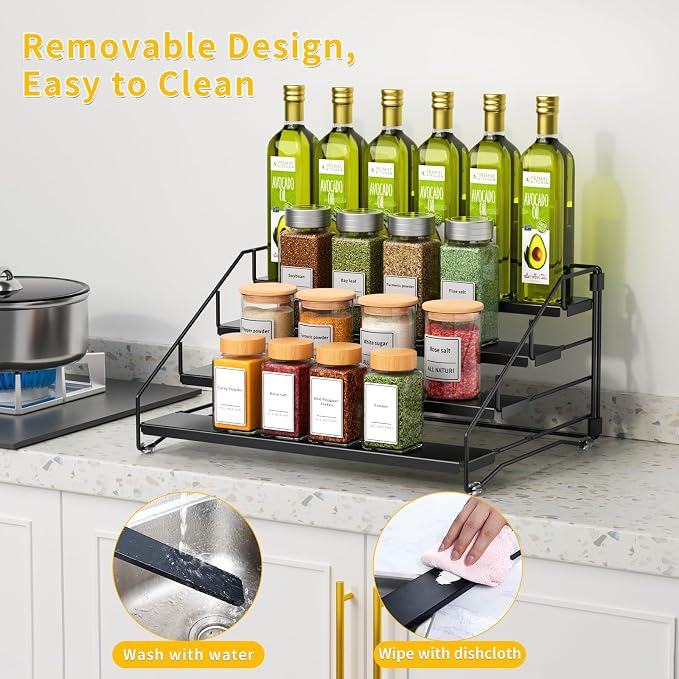 RCHYFEED Spice Rack Organizer for Cabinet Pantry, 4 Tier Spice Rack Countertop - Image 6