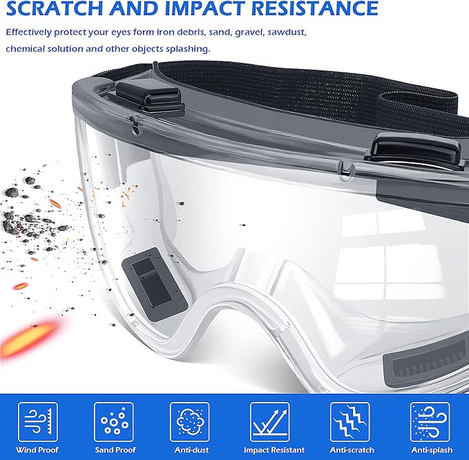 OXG 6 Pack Safety Goggles ANSI Z87.1 Glasses, Anti-Fog Protective Safety - Image 4