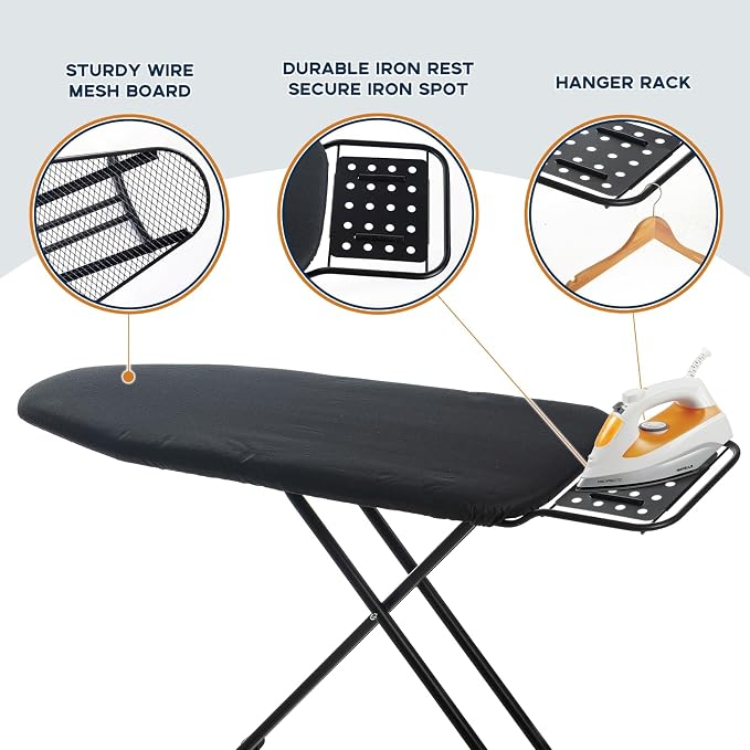 Ironing Board Full Size, RAINHOL 54"x13" Heavy Duty Compact Ironing Board - Image 4
