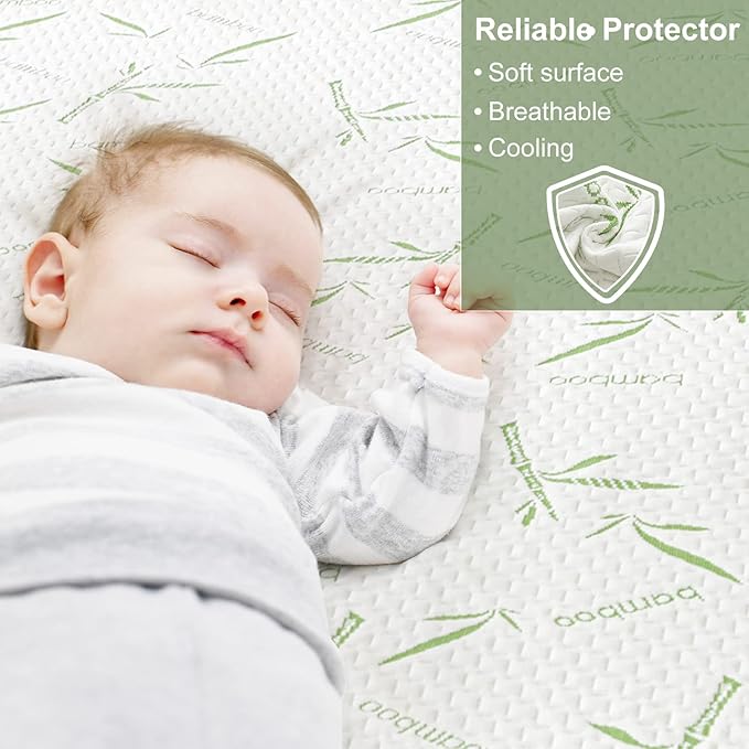 Twin Mattress Protector Waterproof Mattress Pad Washable Bamboo Rayon Mattress - Image 2