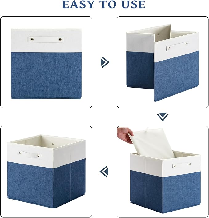 13 x 13 Inch Fine Linen Storage Bins - Image 4