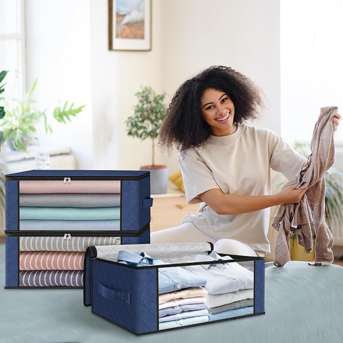 HomeHacks Storage 6-Pack Clothes Organizer Storage Bags Foldable Storage Box - Image 7