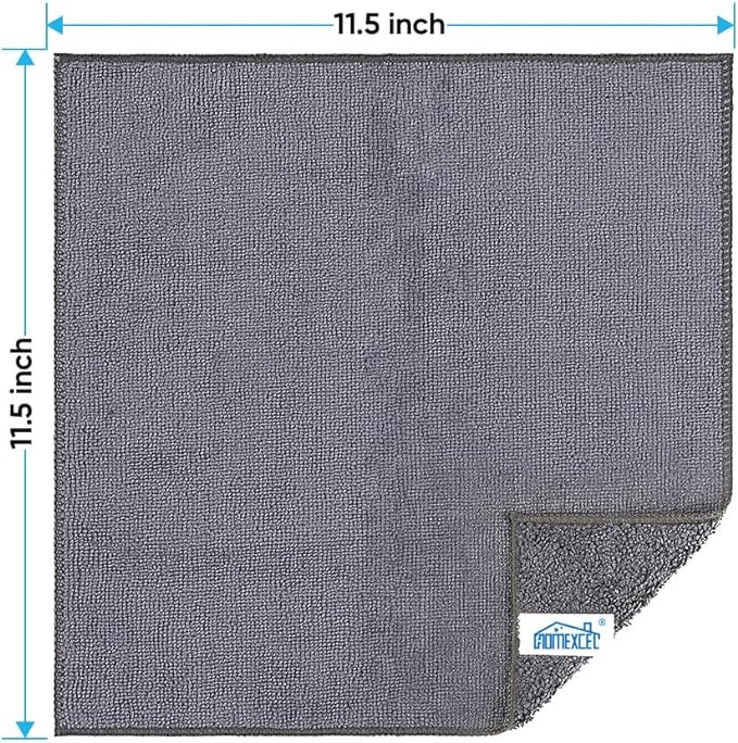 HOMEXCEL Grey Microfiber Cleaning Cloth, 12 Pack Premium Microfiber Towels - Image 7