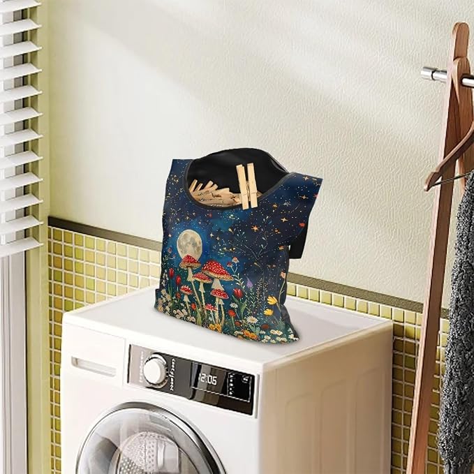 Mushroom Handy Clothespin Bags Moon Space-Saving Clothespin Storage Hanger Bag - Image 3
