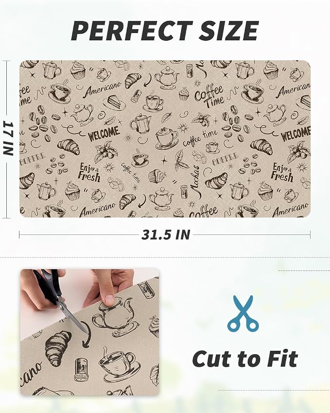 AMOAMI Coffee Mat Hide Stain Rubber Backed Absorbent Dish Drying Mat - Image 7