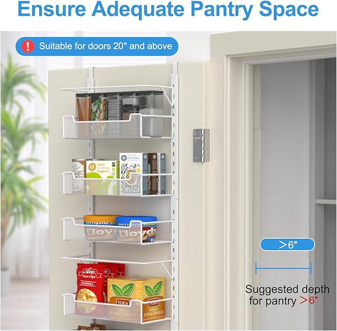 Over the Door Pantry Organizer, 8-Tier Over the Door Organizer - Image 4