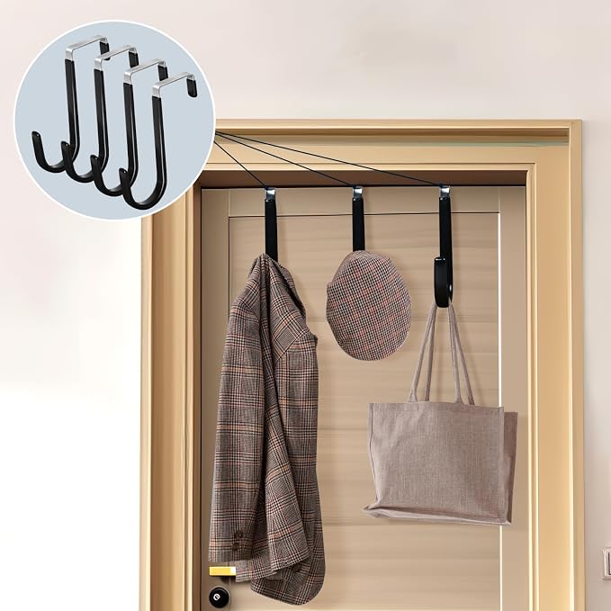 HOOSUN 4 Pack Over The Door Hooks, 4.96In Hooks - Image 6