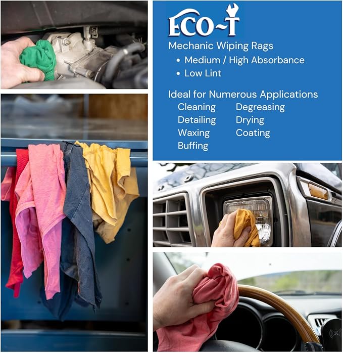 10 Lb Box Eco-T Mechanic Shop Rags - Image 4