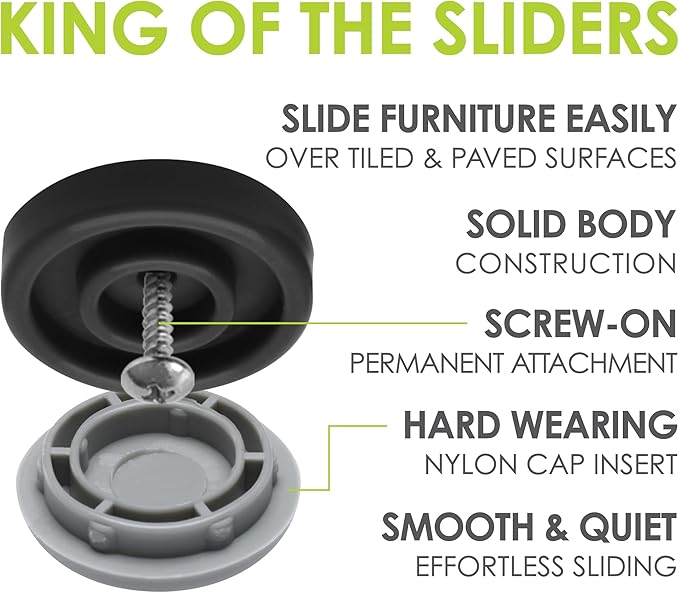 Gorilla Outdoor 1-1/4 Inch Furniture Sliders/Chair Glide Floor Protectors - Image 2