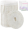 Laundry Basket with Lid Round Rattan Laundry Hamper with Lid and Handles 29.1 by SETVSON