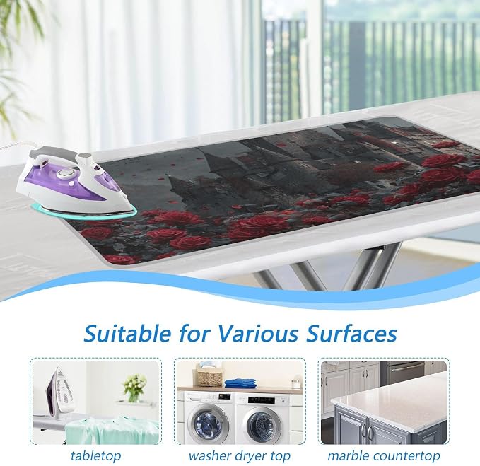 Castle Bats Rose Halloween Ironing Mat - Image 5
