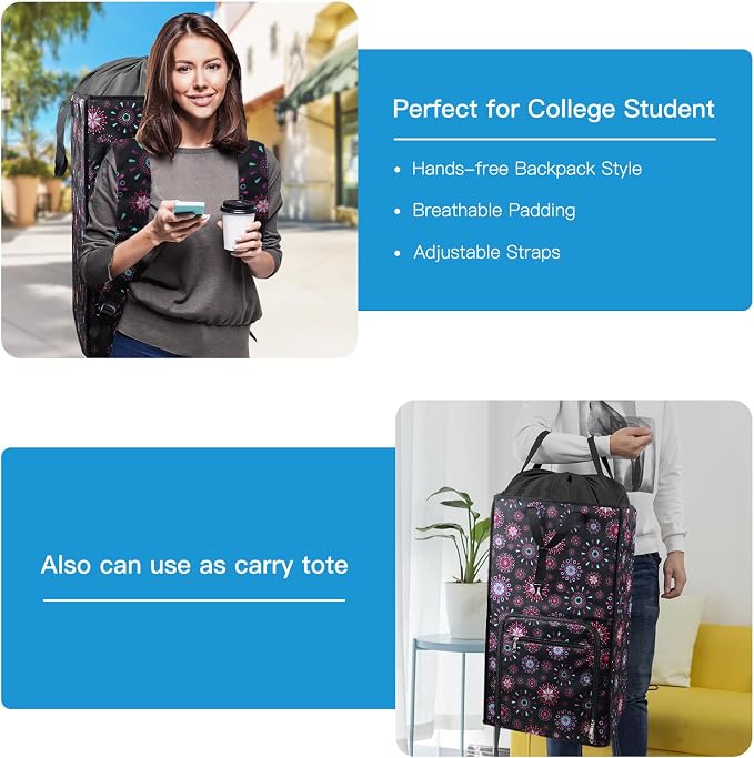 Bukere Laundry Backpack Bag for Women Girls, Extra Large Laundry Basket Hamper - Image 3