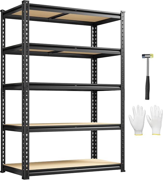 1980LBS Storage Shelves, 5-Tier Adjustable Pantry Shelves, Metal Shelving Unit by Durayloly
