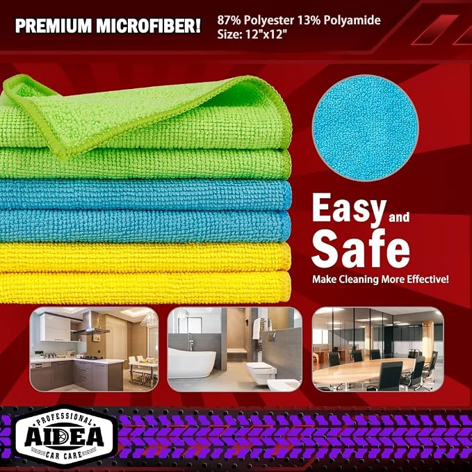 AIDEA Microfiber Cleaning Cloth 20PK, Microfiber Towels - Image 6