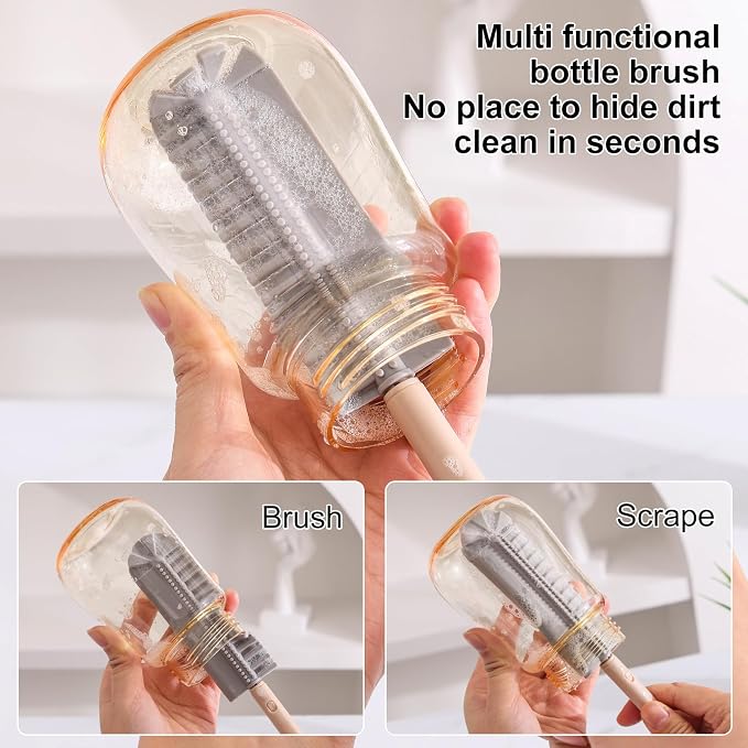 Baby Bottle Drying Rack，Travel Baby Bottle Drying Rack Set, Cleaner Kit - Image 4