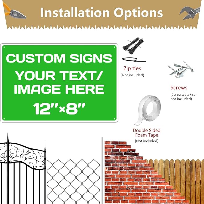 Repaly Personalized signs, Aluminum Weatherproof Metal Sign Multiple Sizes - Image 5