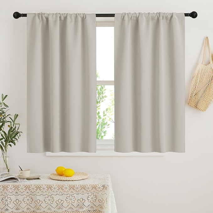 RYB HOME Blackout Curtains for Bedroom, Small Window Shades Thermal Insulating by RYBHOME