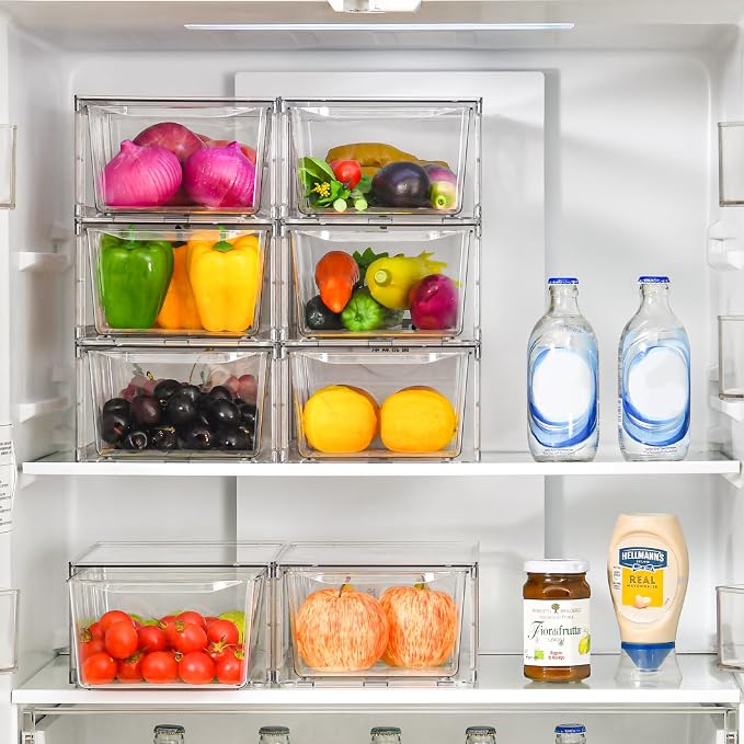 8Pack Clear Stackable Kitchen Storage Organizer, Pantry Organizers and Storage - Image 5