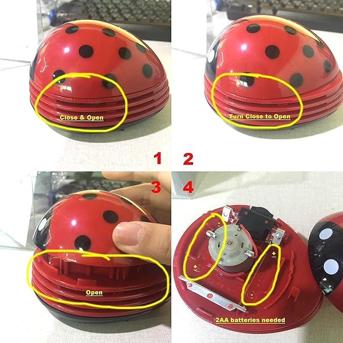 E ECSEM Cute Portable Cartoon Mini Desktop Vacuum Cleaner Table Dust Crumb - Image 7