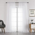 Chyhomenyc White Sheer Curtains 108 Inch Length 2 Panels Set, Extra Long Light by Chyhomenyc
