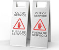 Stainless Steel Out of Service Sign Portable Foldable Sign 2-Pack by CrazyAnt