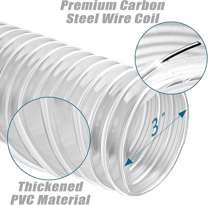 PVC Dust Collection Hose 3"x 10' - Image 5