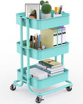 Pipishell 3-Tier Metal Rolling Utility Cart, Heavy-Duty Storage Cart by Pipishell
