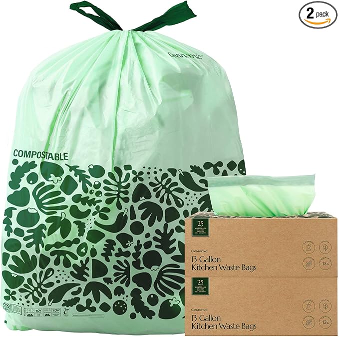 Cleanomic Compostable* 13 Gallon Trash Bags by Cleanomic