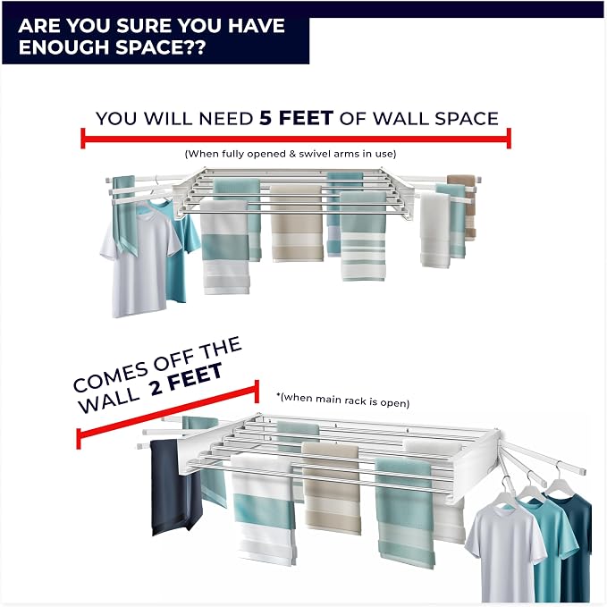 MODERN-X Wall Mounted Clothes Drying Rack - Image 4