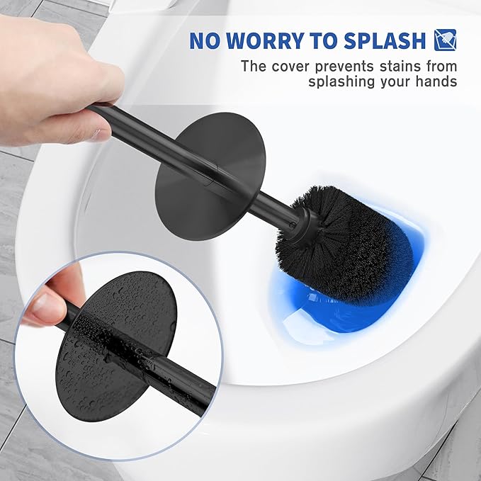 Toilet Brush and Holder, 2 Pack Toilet Brush Stainless Steel, Toilet Bowl Brush - Image 4