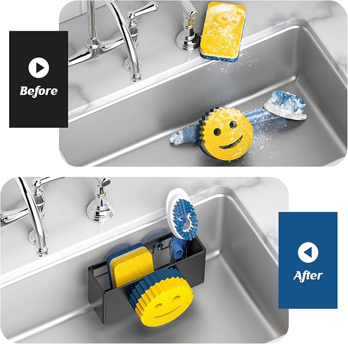 Sponge Holder for Kitchen Sink, Smiley Face Sink Caddy, Sponge Holder Stainless - Image 6