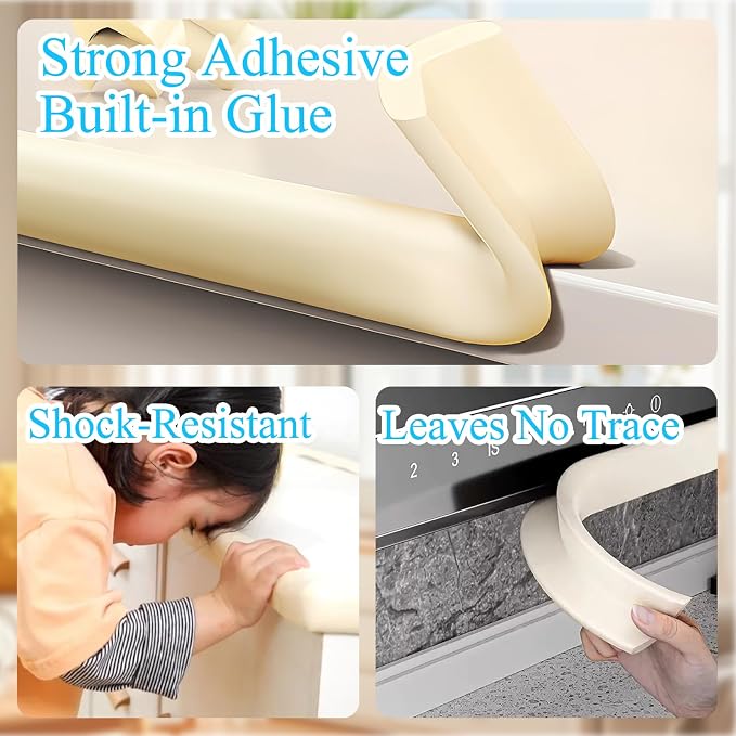 Baby Proofing Edge Corner Protector, 1Roll L-Shape Soft Cabinet Door Bumper - Image 3