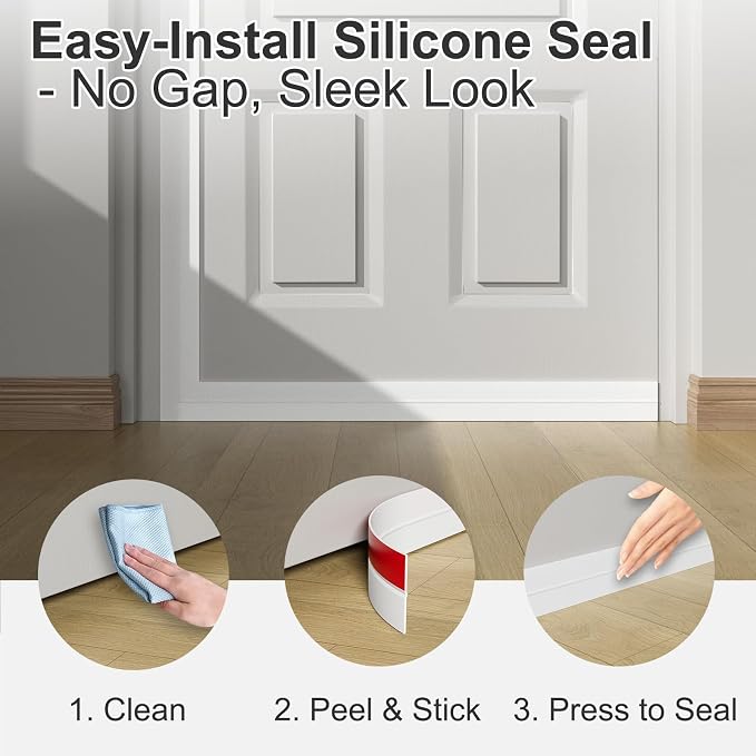 Heavy-Duty 20 ft x 2 in Weather Stripping, Door Draft Stopper Silicone Seal - Image 5