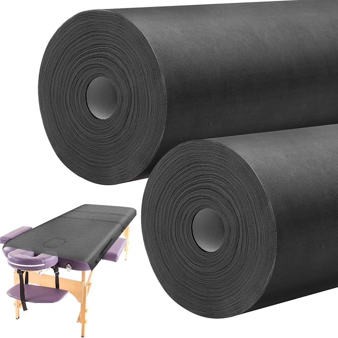 Tudomro 2 Roll Disposable Non Woven Bed Sheets 24 x 71 Inch Massage Table Paper by Tudomro