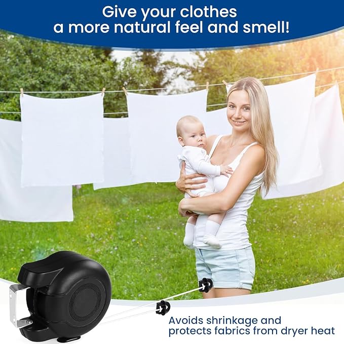Retractable Double Clothesline – 49 ft x 2 Heavy Duty Clothes Line - Image 2