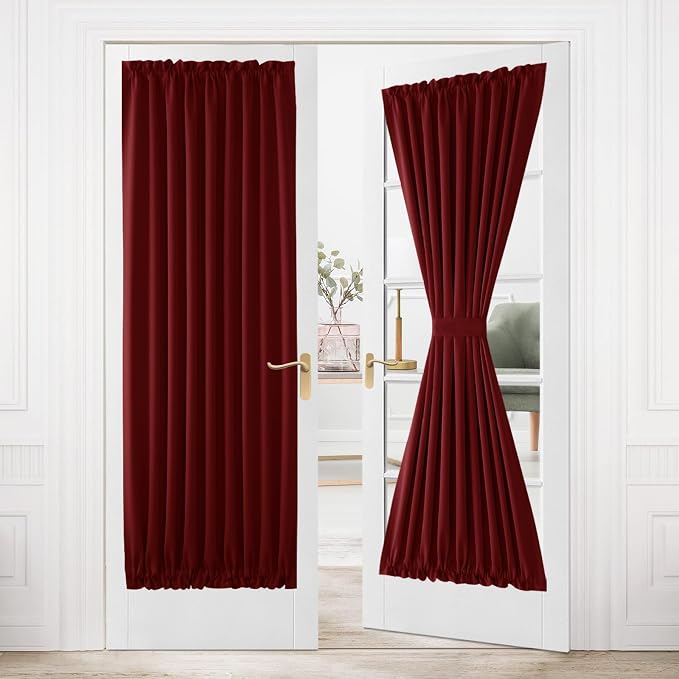 DWCN French Door Curtains – Rod Pocket Thermal Blackout Curtain by DWCN
