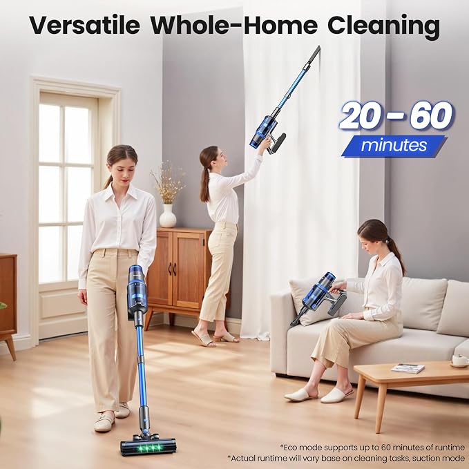 V25 Cordless Vacuum Cleaner, 680W 60Kpa Powerful Stick Vacuum - Image 3