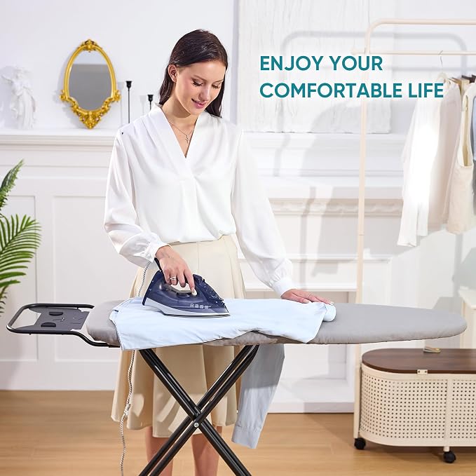 Ironing Board 13" X 43" W/Height Adjustable, Safety Iron Rest, Extra Heavy Cover - Image 3